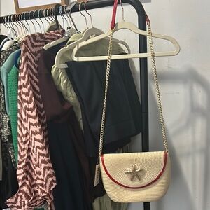 Elegant Beige and Red Women's Bag